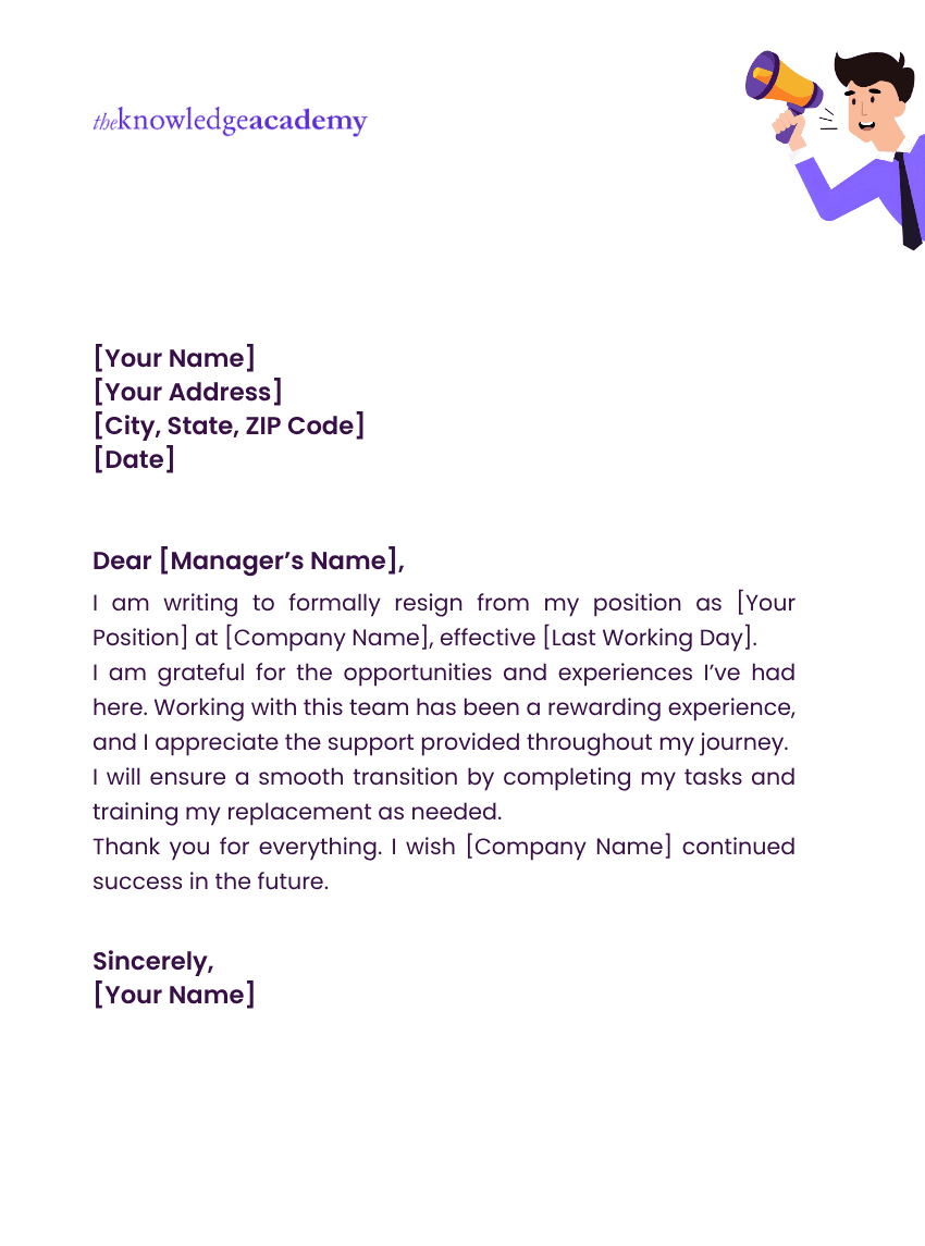 Formal Resignation Letter Format