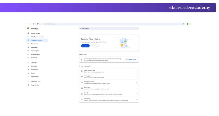 Security and Privacy Tab Privacy and Security Tab