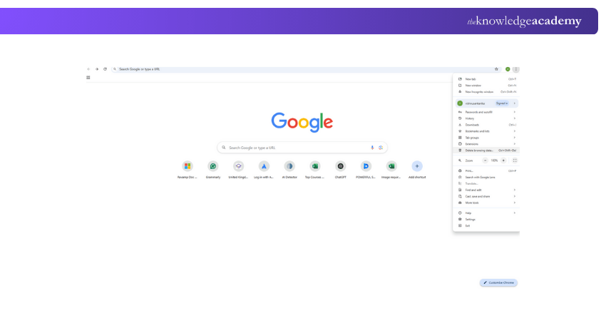 Dropdown Menu in WIndow's browser Browser Window Dropdown Menu