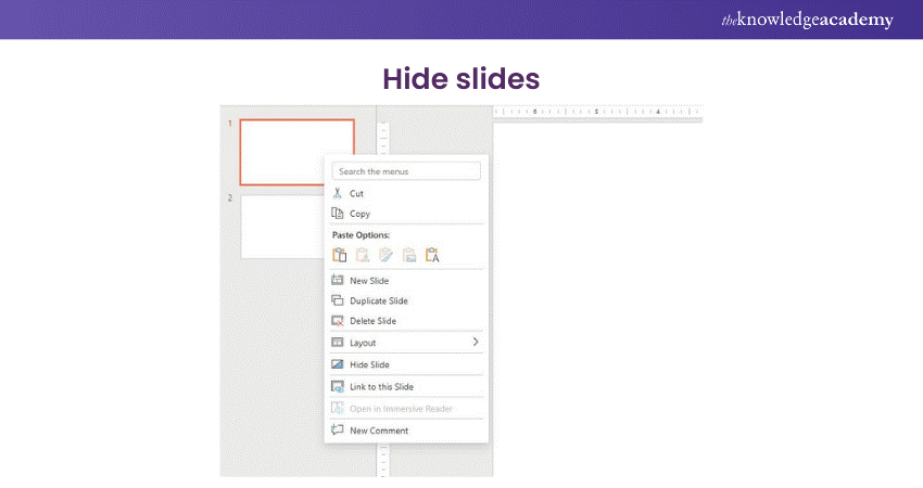 Hiding slides in Microsoft PowerPoint 