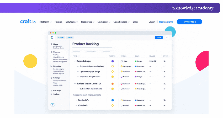 Homepage for Craft.io Craft.io Homepage