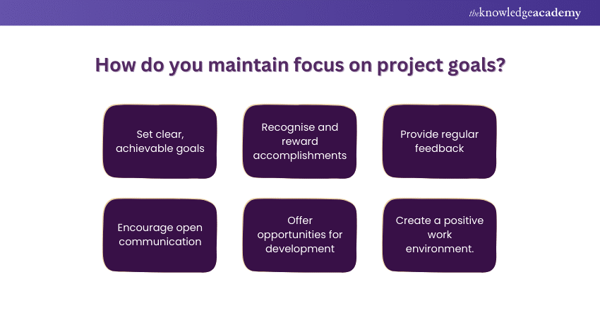 How do you motivate your team and maintain their focus on project goals