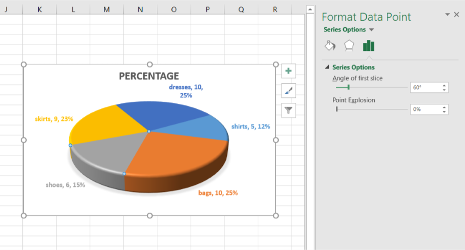 How to rotate an Excel Pie Chart