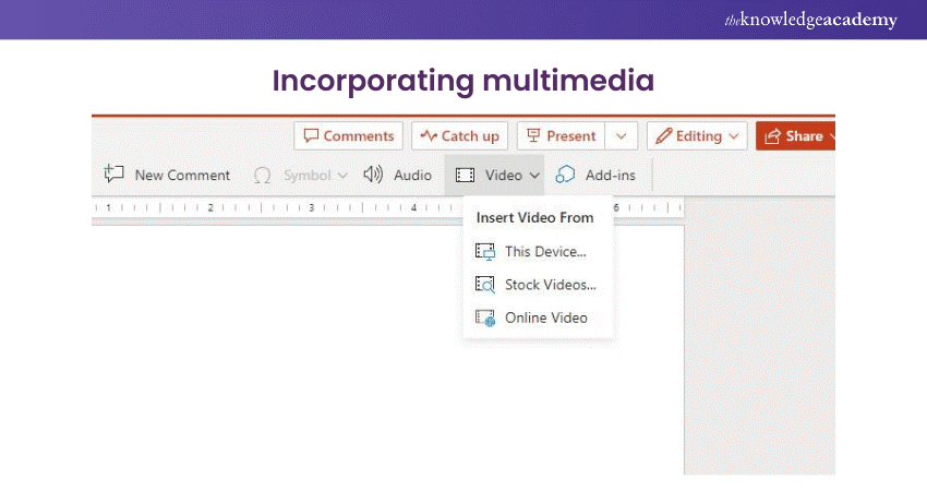 Incorporating multimedia in Microsoft PowerPoint 