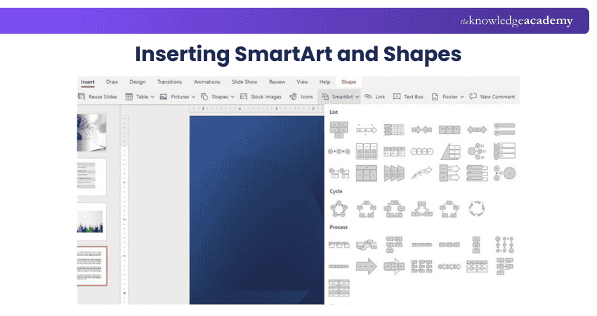 Inserting SmartArt and Shapes