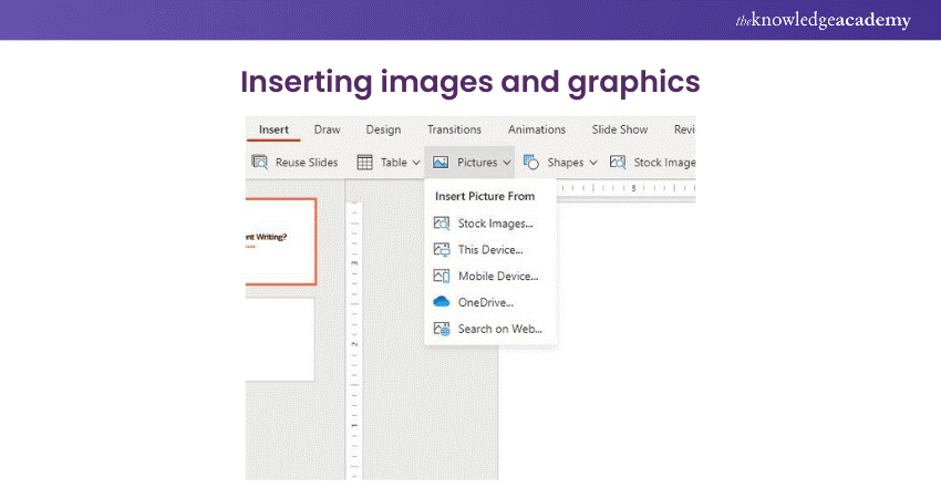 Inserting images and graphics in Microsoft PowerPoint 