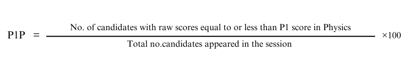 JEE Main Percentile Calculation Formula JEE Main Percentile Calculation Formula