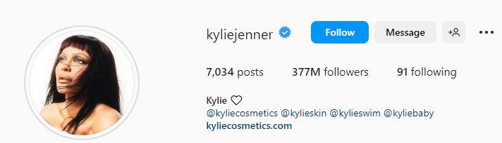 Kylie Jenner Instagram VIP BIO for Girls