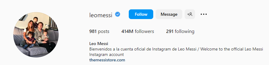 Leo Messi Instagram VIP BIO for Boys