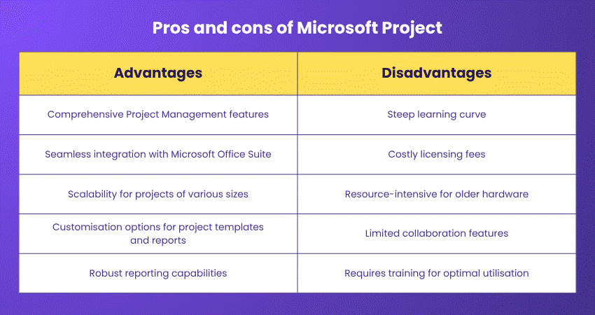 Microsoft Project Pros and Cons