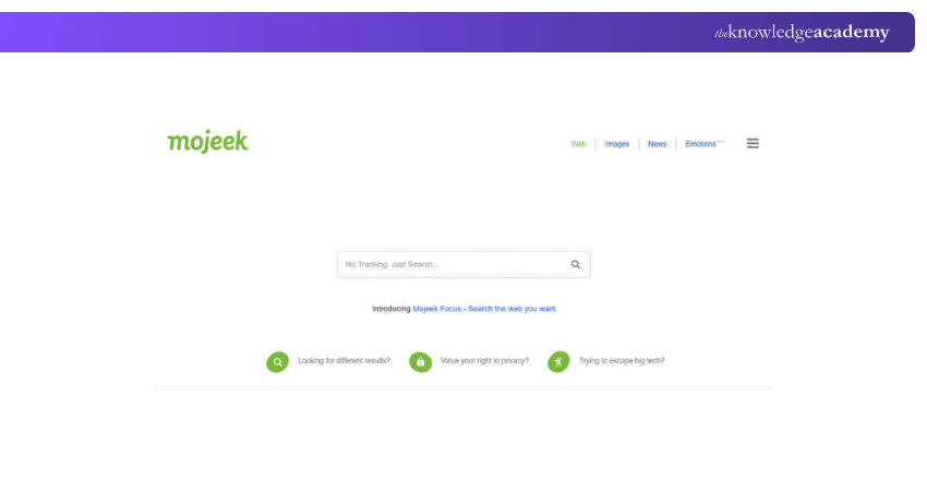 Mojeek Private Search Homepage