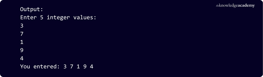 Output of C++ Array Input C++ Array Output