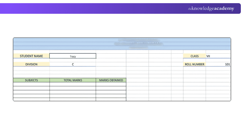 Mark Sheet Personal Information Template Entering Personal Information