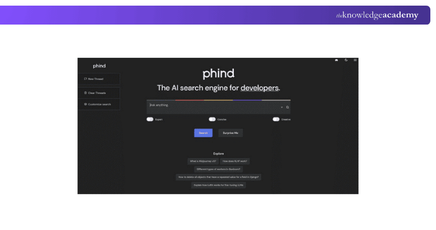 Phind Search Engine Interface