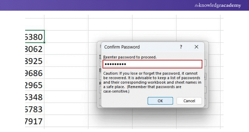 Re-enter the password