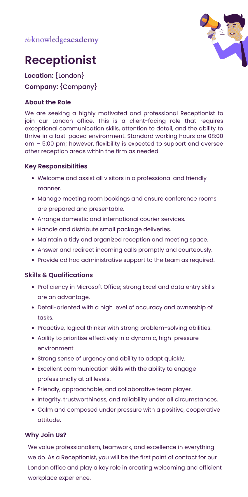 Receptionist Job Description (1)