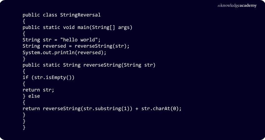 Reverse a String Using Recursion Reverse a String in Java Using Recursion