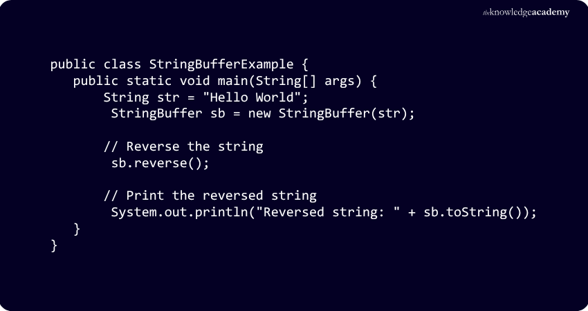 Reverse a String Using StringBuffer Reverse a String in Java Using StringBuffer