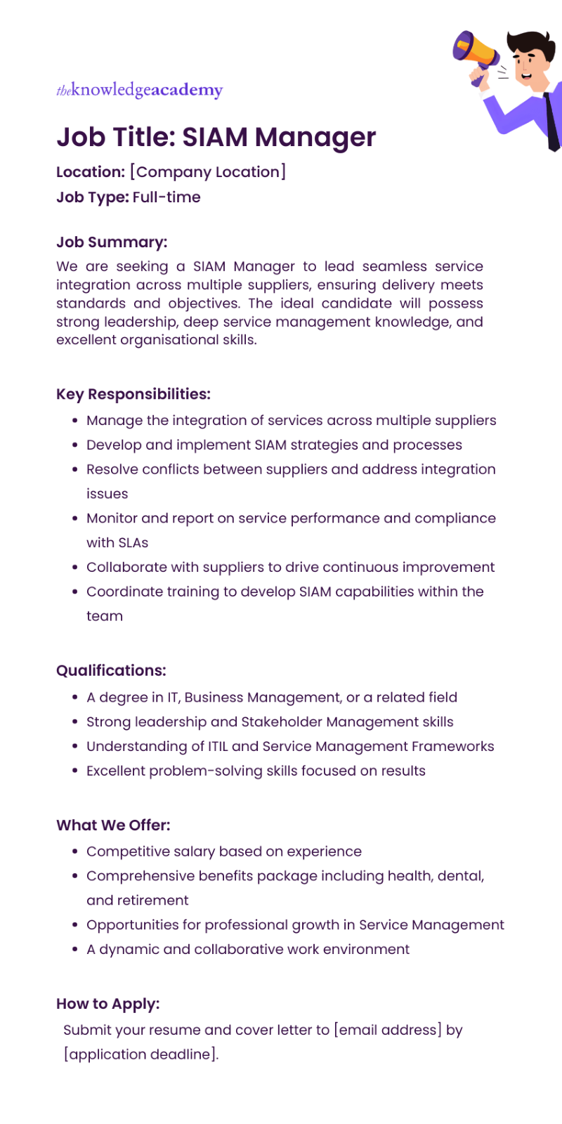 SIAM Job Description