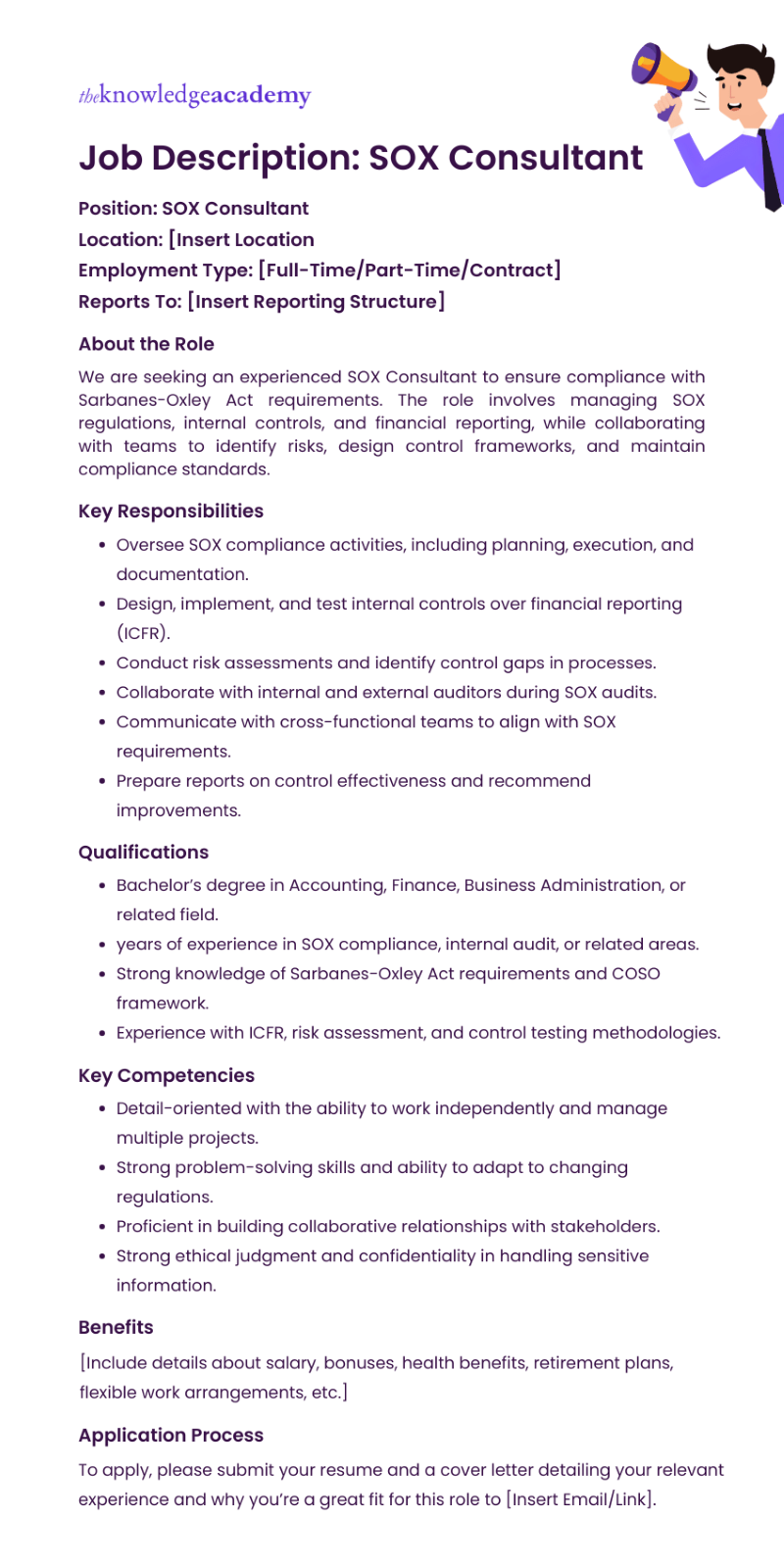 SOX Consultant Job Description Template SOX Consultant Job Description Template