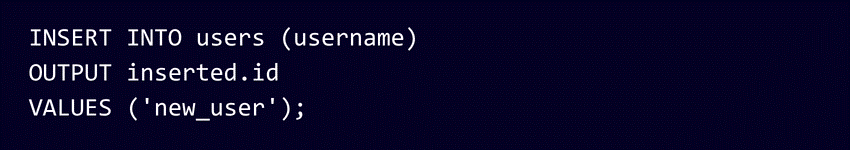 SQL INSERT with OUTPUT clause SQL INSERT with OUTPUT clause