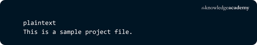 Sample Project File Output
