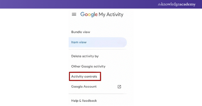 Scroll down to Activity Controls