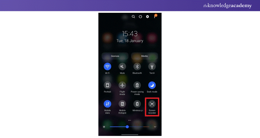 Select Screen Record Option
