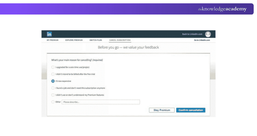 Select a Cancellation Reason