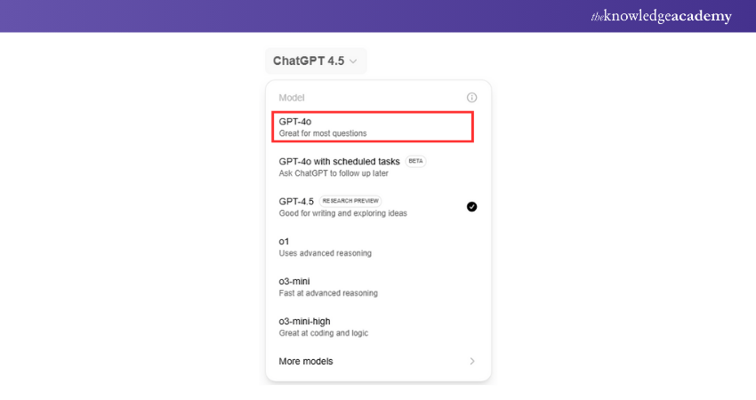 Select the GPT-4o Option