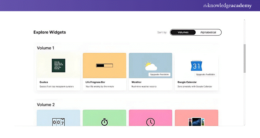 Select the Google Calendar Widget