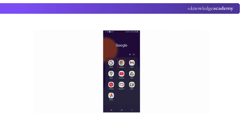 Steps to open chrome Opening the Chrome Application
