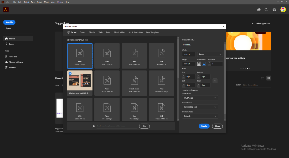 Setting up your document