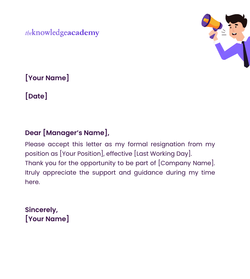 Short and Simple Resignation Letter