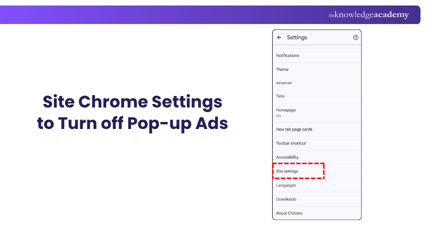 Site Chrome Settings to Turn off Pop-up Ads Site Settings