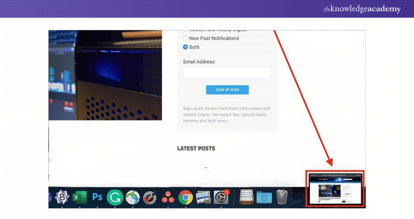 Sixth step in taking Screenshot of part of the screen Sixth step in taking Screenshot of part of the screen