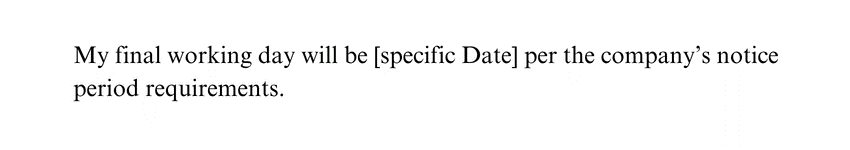 Specifying Last Working Day