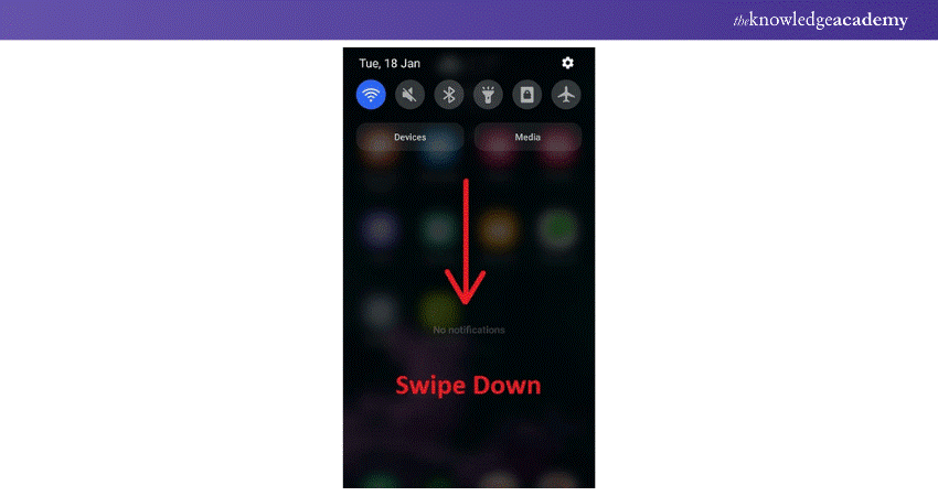Swipe down from the top of your screen to open Quick Settings 