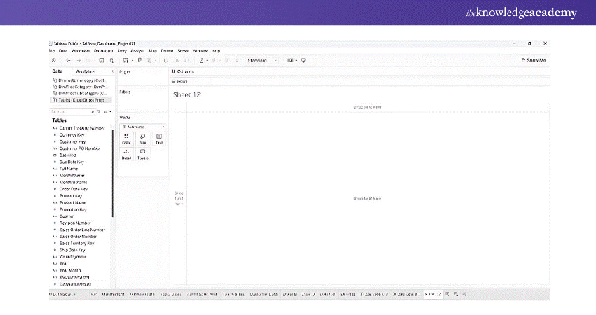  Tableau primary interface view
