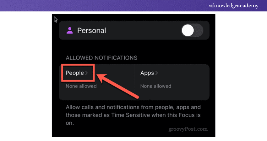 Tap on People under Allowed Notifications  