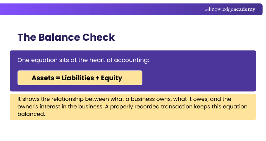 The Balance Check Accounting Equation Balance Check