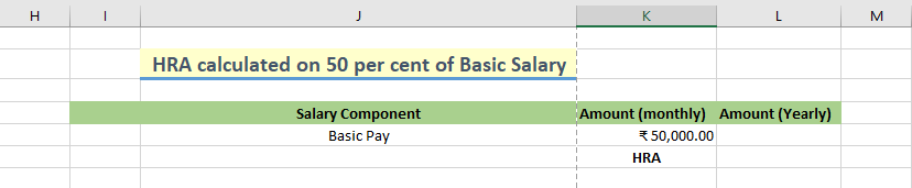 The value for basic pay on a monthly basis is displayed on the Excel sheet 