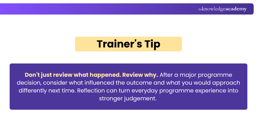 Trainer's Tip Program Management Trainer's Tip