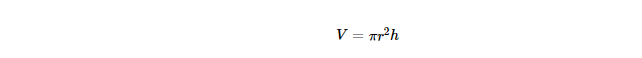 Volume Formula for Cylinder Using the Volume Formula