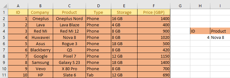 VLOOKUP function to give you an exact match case