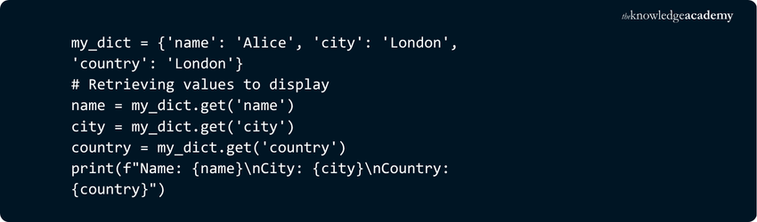 Python Dictionaries code example 12