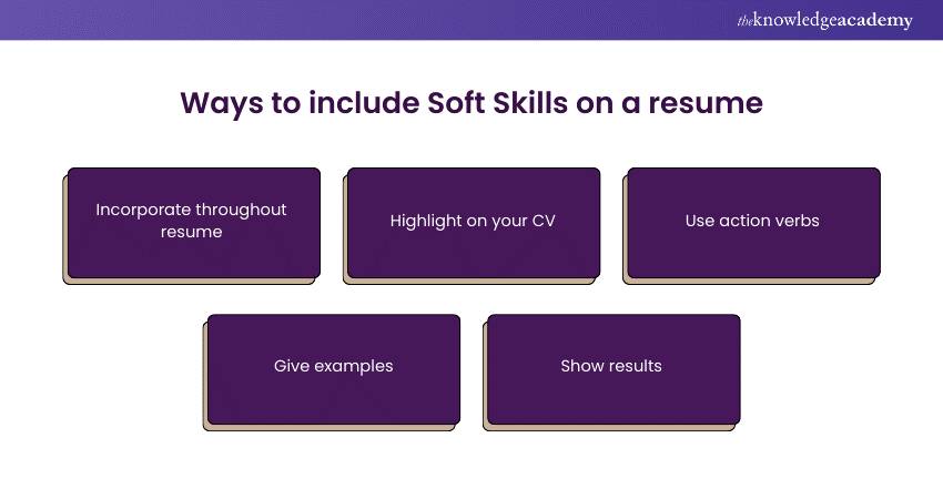 Ways to include Soft Skills on a resume