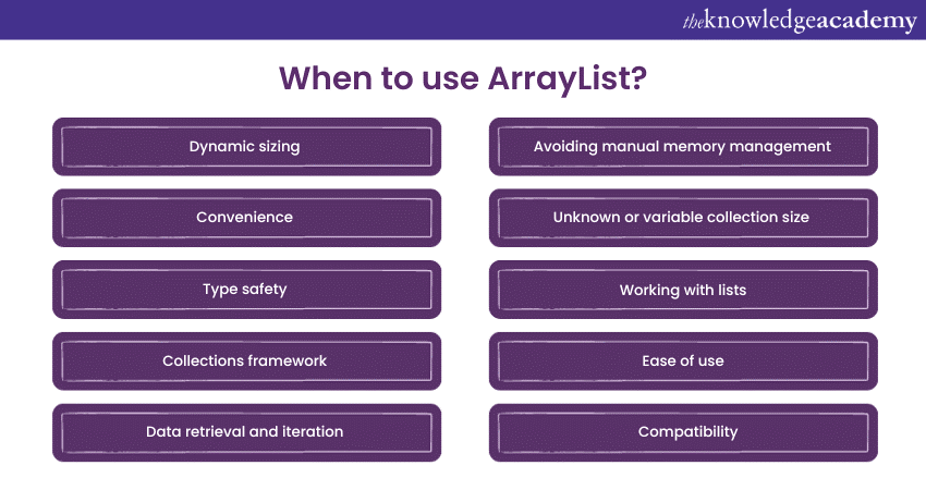  When to use ArrayList