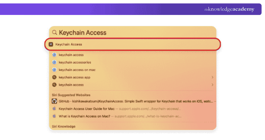Mac’s Keychain Access Option