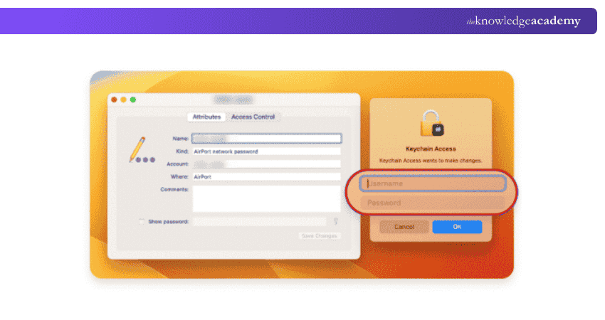 Entering the Mac Password